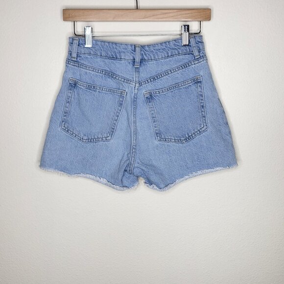 PICK 3 FOR $20 H&M Light Wash Blue Cut Off Denim High Rise Distress Shorts Sz 4 - Picture 7 of 7